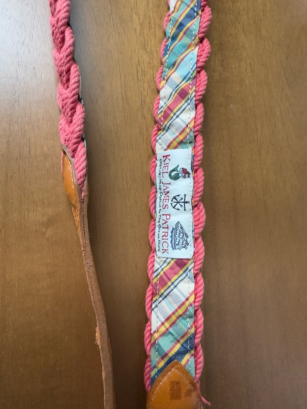 Braided Nantucket Red Leather-Trim Men’s Belt size 34 great condition - Picture 4 of 4